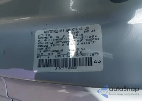 2019 Infiniti Q60 3.0T Luxe z USA, uszkodzony, nr VIN JN1EV7EL7KM290268